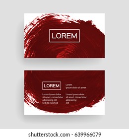 Set of vector business card templates with brush stroke background.