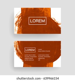 Set of vector business card templates with brush stroke background.
