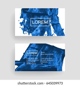 Set of vector business card templates with brush stroke background.
