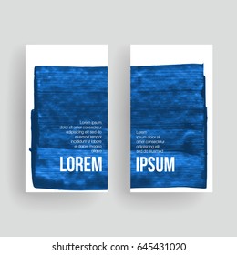 Set of vector business card templates with brush stroke background.