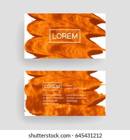 Set of vector business card templates with brush stroke background.