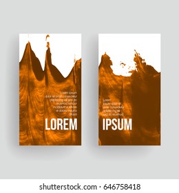 Set of vector business card templates with brush stroke background.