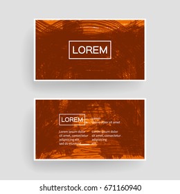 Set of vector business card templates with brush stroke background.