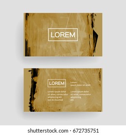 Set of vector business card templates with brush stroke background.