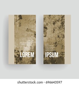 Set of vector business card templates with brush stroke background.