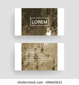 Set of vector business card templates with brush stroke background.