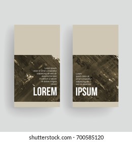 Set of vector business card templates with brush stroke background.