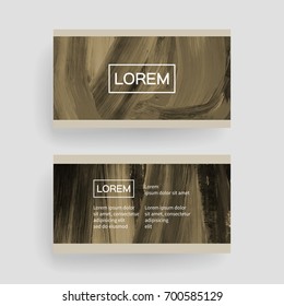 Set of vector business card templates with brush stroke background.
