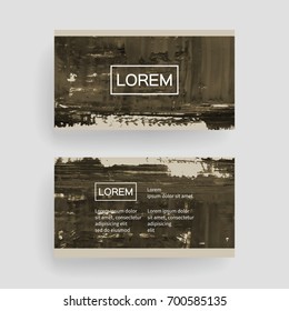Set of vector business card templates with brush stroke background.