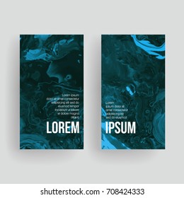 Set of vector business card templates with brush stroke background.