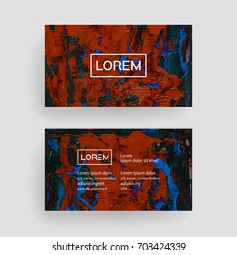 Set of vector business card templates with brush stroke background.