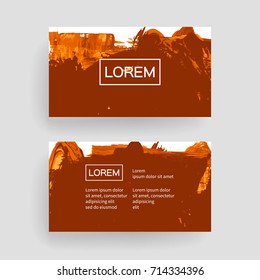 Set of vector business card templates with brush stroke background.