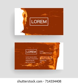 Set of vector business card templates with brush stroke background.