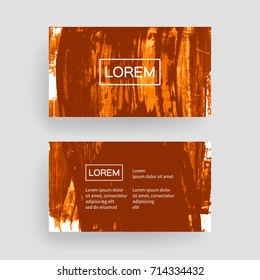 Set of vector business card templates with brush stroke background.