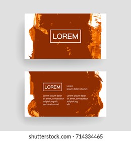 Set of vector business card templates with brush stroke background.