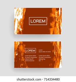Set of vector business card templates with brush stroke background.