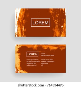 Set of vector business card templates with brush stroke background.