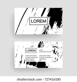 Set of vector business card templates with brush stroke background.