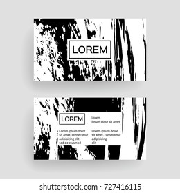 Set of vector business card templates with brush stroke background.