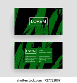 Set of vector business card templates with brush stroke background.
