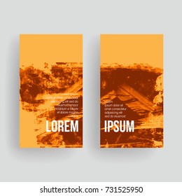 Set of vector business card templates with brush stroke background.