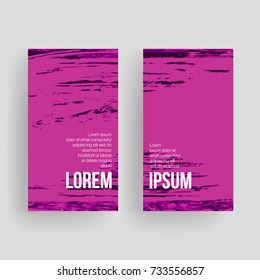 Set of vector business card templates with brush stroke background.