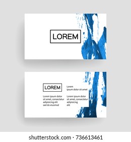 Set of vector business card templates with brush stroke background.