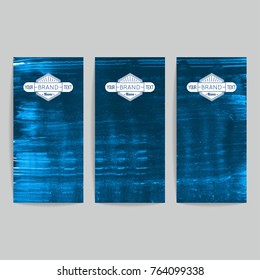 Set of vector business card templates with brush stroke background.