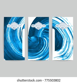 Set of vector business card templates with brush stroke background.
