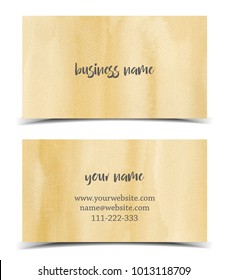 Set of vector business card watercolor design, hand drawn illustration