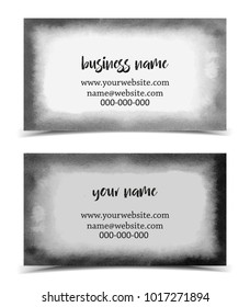 Set of vector business card watercolor design, hand drawn illustration