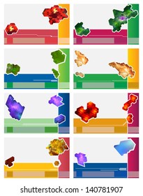  Set of vector business cards abstract backgrounds.
