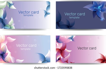 Set of vector business cards with a delicate floral pattern. Abstract vector illustration for banners, posters, presentations.