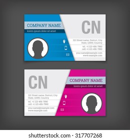 Set of vector business cards templates
