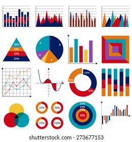 Set of vector business charts.