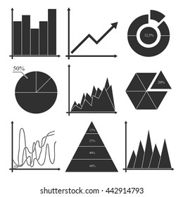 Set of vector business charts, statistic, diagrams