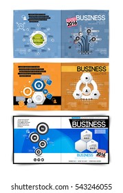 Conjunto de portadas comerciales vectoriales. Plantilla de ilustración de catálogo.