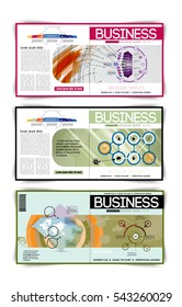 Set of vector business covers. Catalog illustration template.