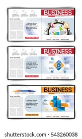 Set of vector business covers. Catalog illustration template.