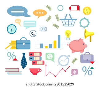 A set of vector business icons. Elements for business. Infographics.