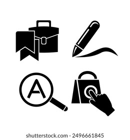 A set of vector business icons. Flat design.