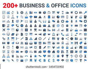 Set vector business icons set glyph. Icons for business, management, finance, strategy, marketing and accounting for mobile concepts and web apps. Collection modern infographic logo and pictogram