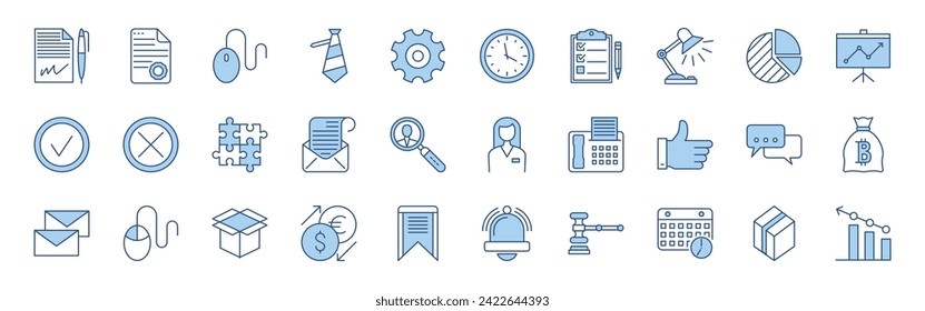 Set vector business icons set . Icons for business, management, finance, strategy, marketing and accounting for mobile concepts and web apps. Collection modern infographic logo and pictogram