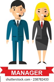 Set of vector business peoples. Vector illustration of a vector business peoples,manager man and woman 