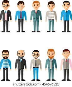 Set of vector business peoples
illustration of a different manager man 
