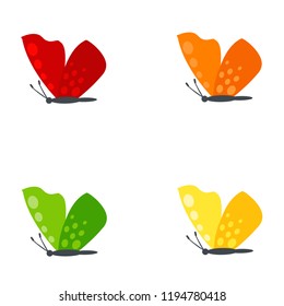 set of vector butterflies