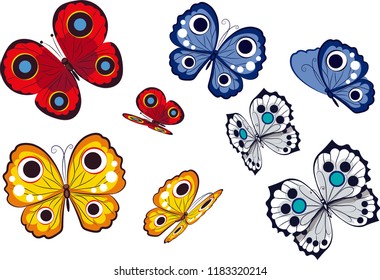 A set of vector butterflies as a design element .