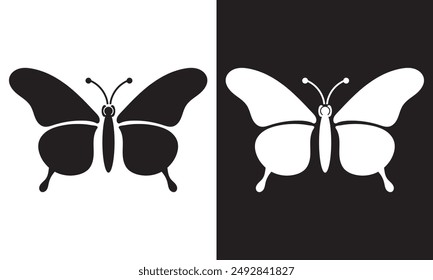 Set of vector butterfly icons . Butterfly silhouettes collection . Exotic flying butterflies logo side view. Vector illustration. EPS 10