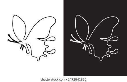 Set of vector butterfly icons . Butterfly silhouettes collection . Exotic flying butterflies logo side view. Vector illustration. EPS 10