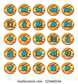 Set of vector button for game design. Mobile elements for ui game.